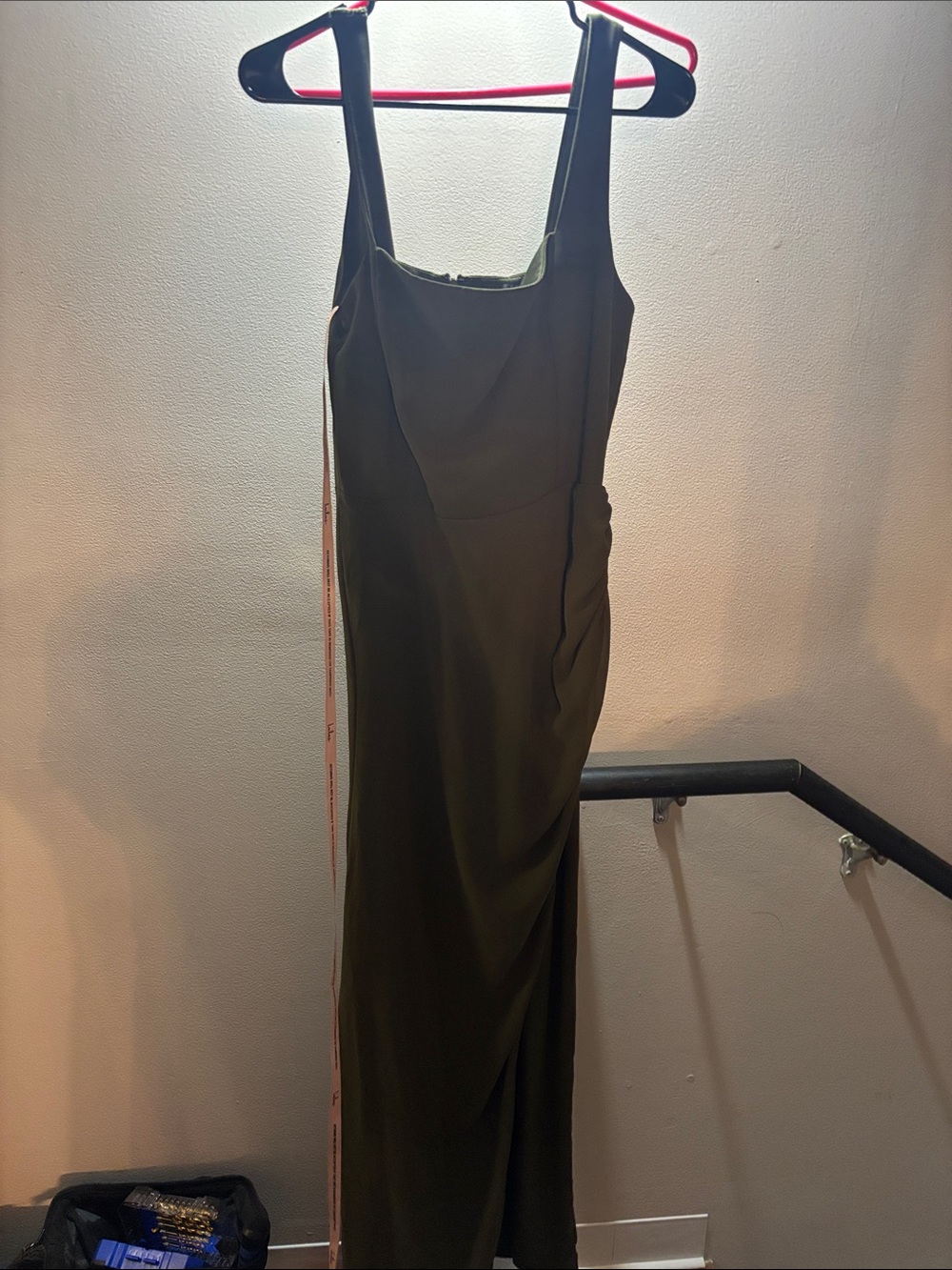 Lulu's Olive Green Square-Neck Maxi Dress